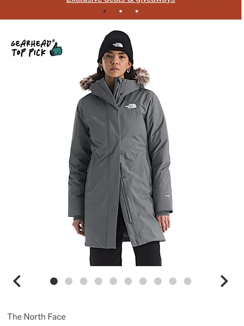The North Face Women’s Gray Insulated Puffer Parka with Faux-Fur Trim